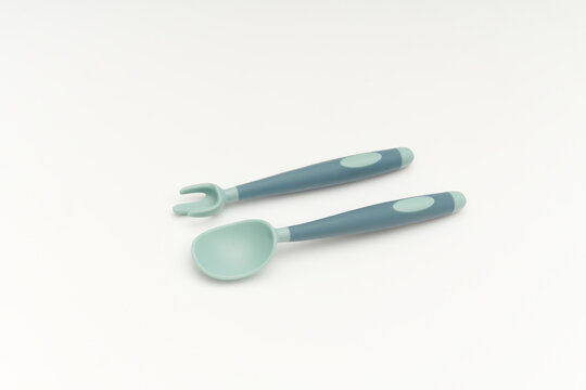 silicone spoon and silicone fruit fork