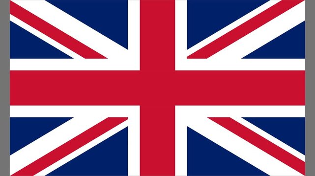 Flag of the United Kingdom graphic animation. Alpha channel. Transparent background motion design. 4K resolution