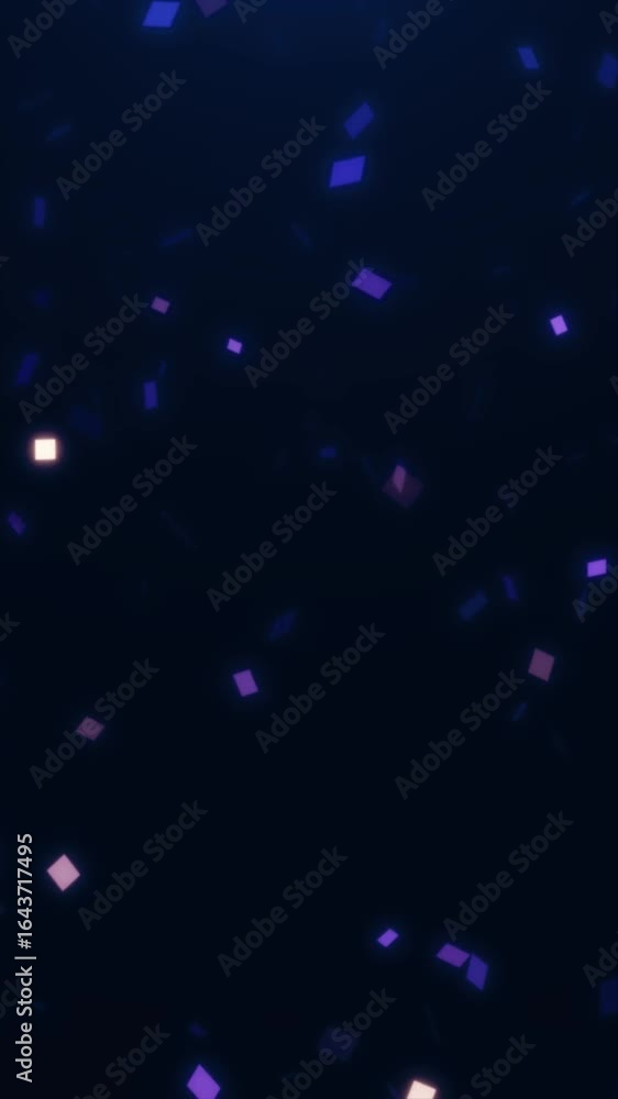 Poster explore an engaging abstract background showcasing colorful shapes gently floating in a dark environ