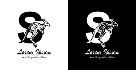 Kangaroo logo design combined with the letter S
