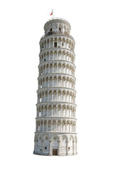 The leaning tower of pisa, italy, isolated for design projects, architectural marvel of europe,