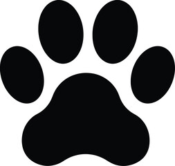 Vector Symbol of a Black Paw Print, Animal Theme, Creative Illustration, Abstract Design, Minimalist Style