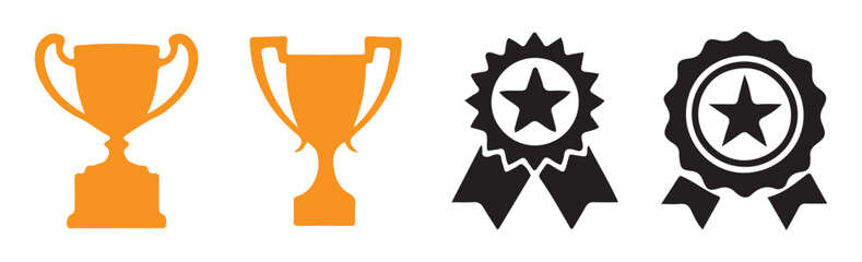 Award cup icon set. Trophy symbol. Win cup. Vector illustration eps 10