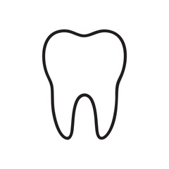 Obraz premium Simple Tooth Outline Illustration for Dental Care Health and Wellness Promotion Minimalist Black and White Design for Education