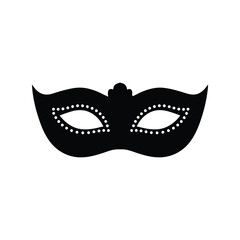 Black masquerade mask vector, carnival party, venetian ball, elegant accessory, mystery and celebration graphic, isolated