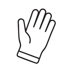 Obraz premium Isolated outline illustration of a simple protective glove offering safety and hygiene for medical and sanitation contexts a symbol of care and prevention