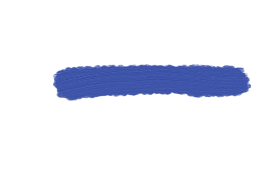 Blue horizontal paint brush stroke isolated on transparent background