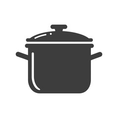 Cooking Pot with Lid Vector Illustration, Kitchen Utensil, Cookware, and Home Appliance Icon
