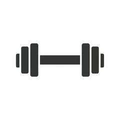 Black and White Dumbbell Vector Illustration, Fitness Equipment, Weightlifting, and Exercise Icon