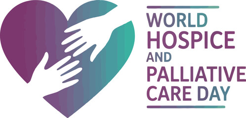 World Hospice and Palliative Care Day Logo with Heart and Hands