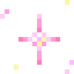 Pink Star Sparkle Pixel Art