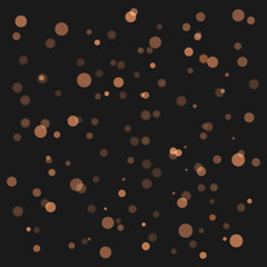 Christmas bokeh confetti light and glitter banner template. Festive sparkling gold circle. New Year Holiday cards, invitations, advertising template. Empty vector illustration.