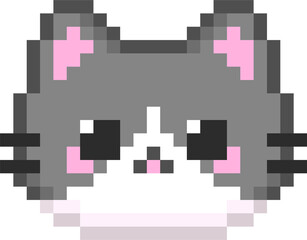 Black and White Cat Pixel Art