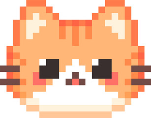Orange and White Cat Pixel Art