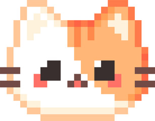 Orange and White Cat Pixel Art