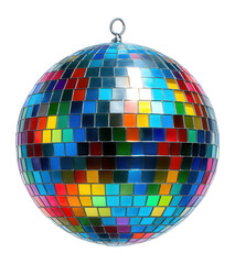 Multicolor disco ball on.