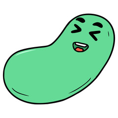 jelly bean character illustration hand drawn isolated vector