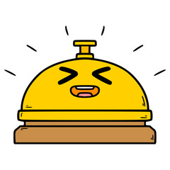 desk bell character illustration hand drawn isolated vector