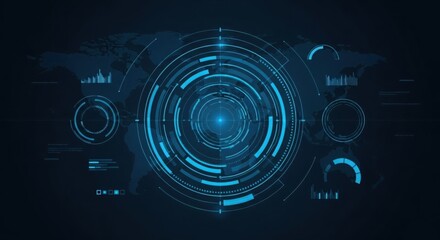 Futuristic hud interface screen display with graphic elements and design