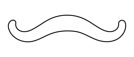 Mustache icon, flat style abstract beard icon, vector illustration. 