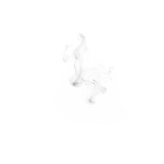 Fototapeta premium Delicate Wispy White Smoke Plume Isolated on White Background