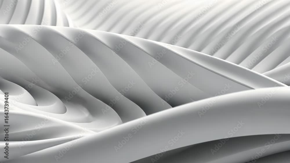 Poster abstract futuristic white wave patterns showcasing fluid motion and sleek design