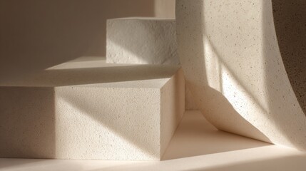 Elegant podium close-up with moss, condensation, and warm sunlight. Matte natural materials like marble and wood highlighted with gentle textures, water droplets, and minimal styling. Perfect for 2026