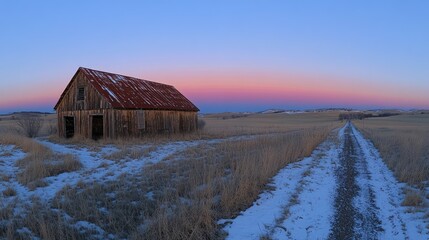 Pale rainbow-like gradients sweeping across a soft cloudless sky during spring dusk