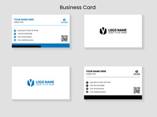 Double-sided creative business card template. Portrait and landscape orientation. Horizontal and vertical layout. Vector illustration