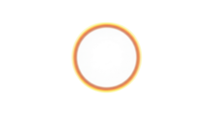 Abstract orange and yellow glowing circle isolated PNG with Transparent Background