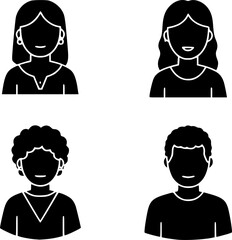 Diversity – 12/16 Solid Black Silhouette Vector EPS Set Collection