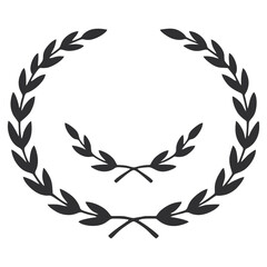 Elegant Laurel Wreath Vector Silhouette for Award, Achievement, Victory, and Honor Symbol in Classic Decorative Design Style