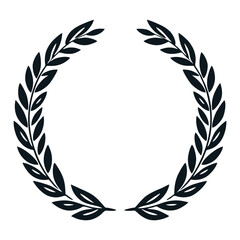 Elegant Laurel Wreath Vector Silhouette for Award, Achievement, Victory, and Honor Symbol in Classic Decorative Design Style