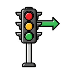 Traffic light showing green signal for right turn  