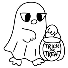 Halloween Quacky Duck Clipart Cute Halloween Line Art Set, Hand Drawn Vector