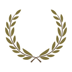 Elegant Laurel Wreath Vector Silhouette for Award, Achievement, Victory, and Honor Symbol in Classic Decorative Design Style