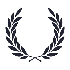 Elegant Laurel Wreath Vector Silhouette for Award, Achievement, Victory, and Honor Symbol in Classic Decorative Design Style