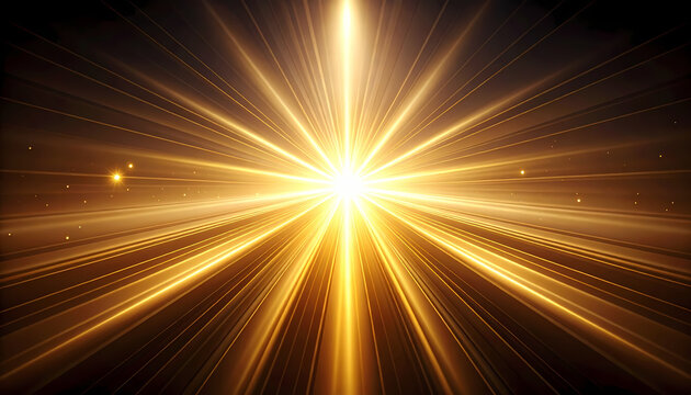 Golden radiating lightburst background