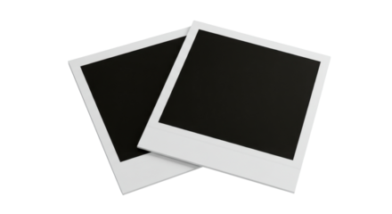Two blank instant photo prints for memories isolated PNG with Transparent Background
