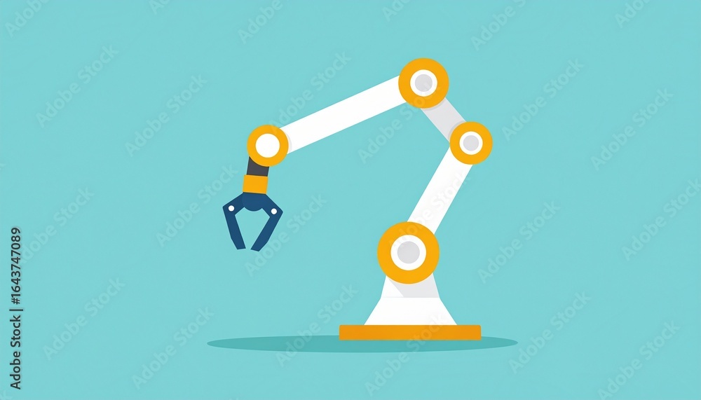 Poster a robotic arm with its claw open, poised to manipulate an object. it embodies precision and efficien