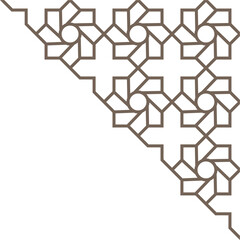 Abstract Geometric corner decoration in Arabic style