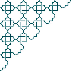 Abstract Geometric corner decoration in Arabic style