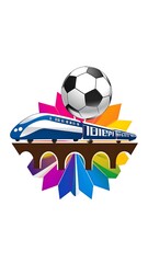 Colorful train and soccer ball design