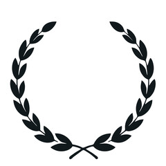 Elegant Laurel Wreath Vector Silhouette for Award, Achievement, Victory, and Honor Symbol in Classic Decorative Design Style