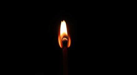 Intense Flame of a Single Match in Total Darkness