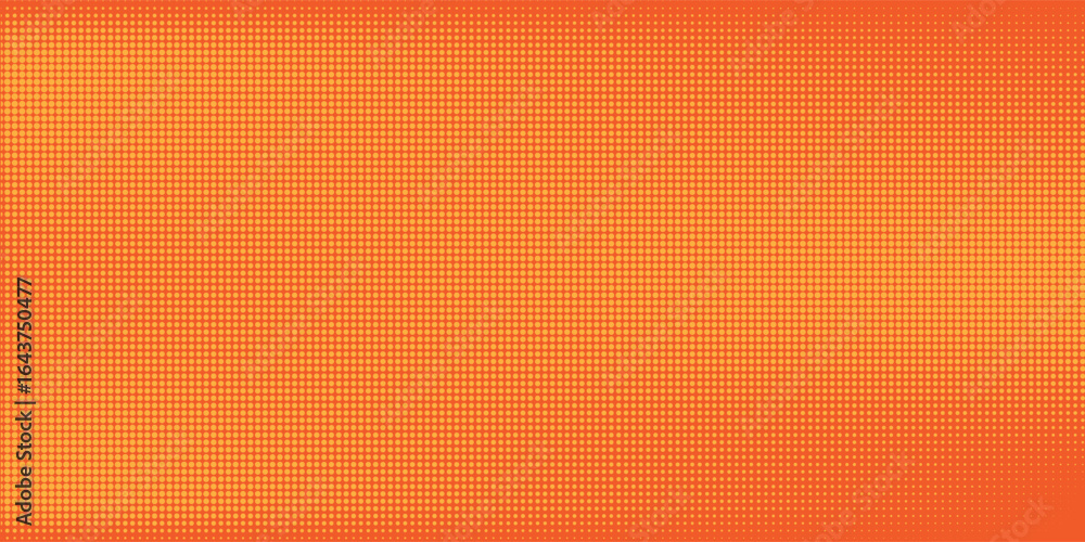 Poster dots halftone orange color pattern gradient texture with technology digital background. dots pop art