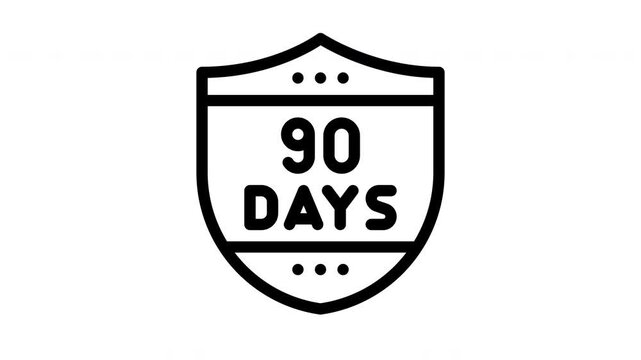 90 days minimalist stroke animation