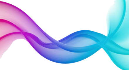 Smooth Pink and Blue Gradient Abstract Wave Line Design on White