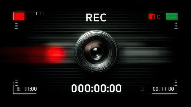 Camera viewfinder with recording in progress