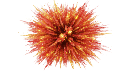 Dynamic abstract luminous digital particles radiating warm tones on a transparent studio background with ample copy space, high-tech elegance, Concept of innovation and energy